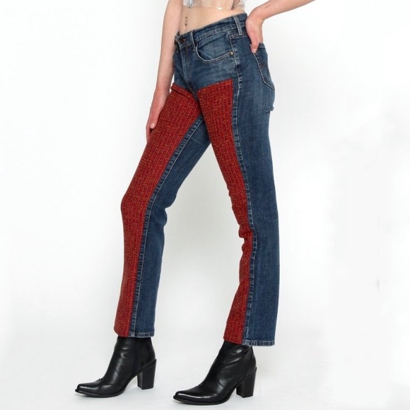 Levi's Denim - LEVI’S Jeans Reworked w/ Tweed Panels